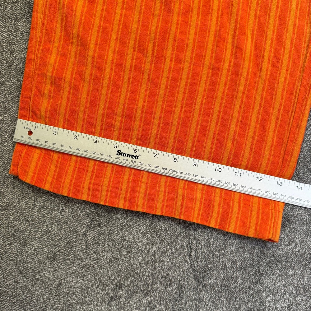 Old Navy Wide Leg Linen Pants Womens XL Blend Striped Orange Yellow Comfort - Picture 8 of 8
